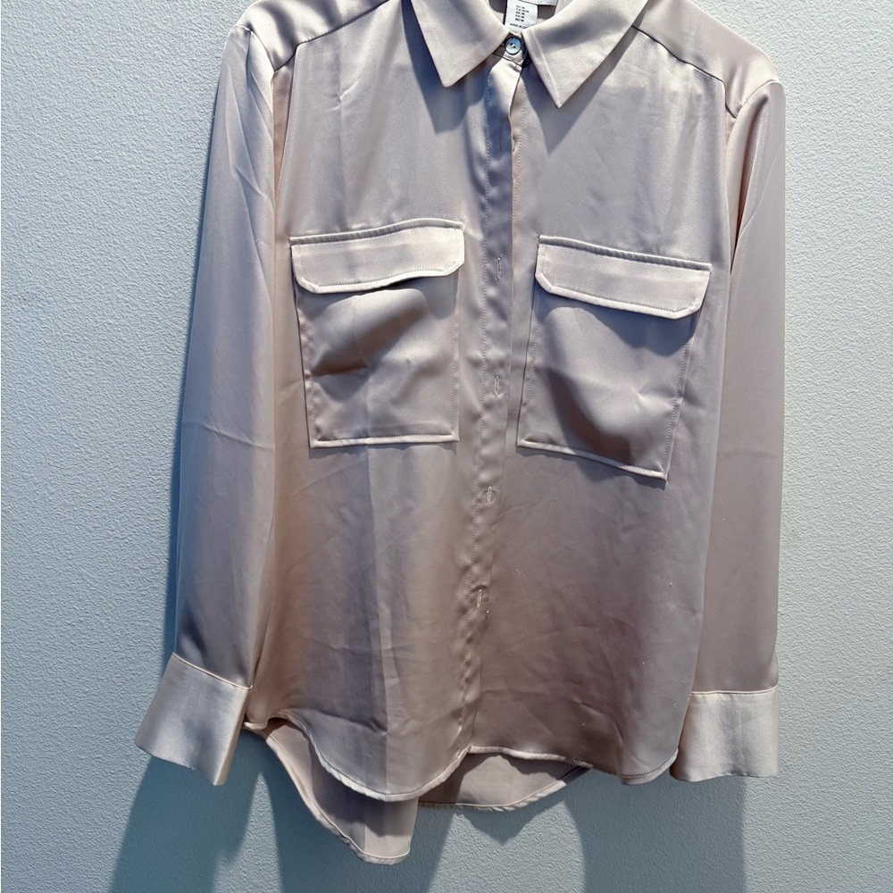 Rachel Zoe Cream Satin Blouse